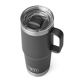 YETI ランブラー 20oz トラベルマグ 白 保温保冷 蓋付き YETI ランブラー 20oz トラベルマグ WHITE ＃80171070010020
